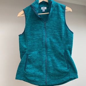 Old Navy Fleece Zippered Vest With Pockets "Space Teal" Size Small